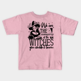 Halloween Feminist Granddaughters of Witches Orange Kids T-Shirt